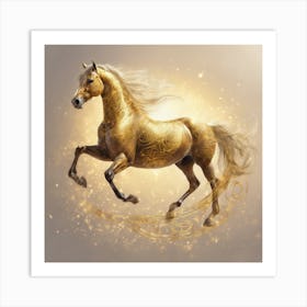 275553 Horse Written In Golden Arabic Calligraphy Xl 1024 V1 0 Art Print