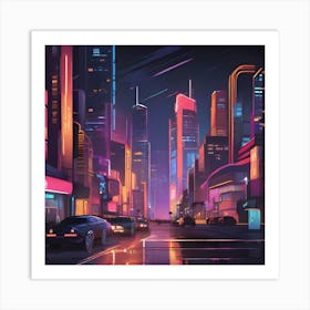 Futuristic City 25 Art Print