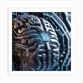 Artificial Intelligence In The Brain Art Print