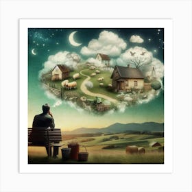 Man Looking At The Sky Art Print