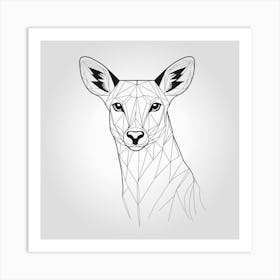 Deer Head In Black And White Art Print