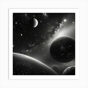 Black And White Space 2 Art Print