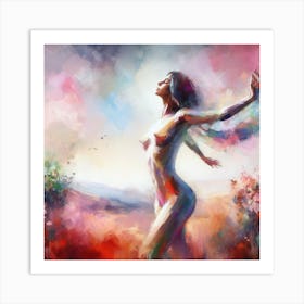 Woman and the Sky Art Print