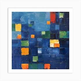 Blue Squares 6 Art Print