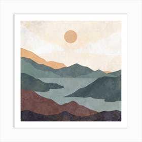 Sunset Over The Mountains Art Print