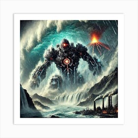 Tidal Juggernaut Tsunami Burst Art Print