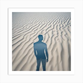 Shadow Of A Man In The Desert 1 Art Print