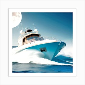 Boat In The Ocean 3 Art Print