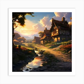 Village In The Countryside Art Print