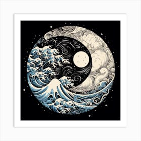 Great Wave Yin Yang 1 Art Print