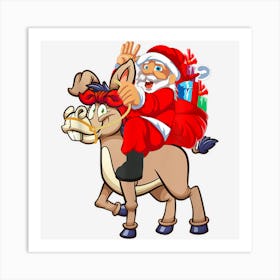 Santa Riding Donkey Christmas Costume Christmas Toddler 2022 Art Print