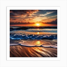 Sunset On The Beach 439 Art Print