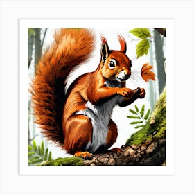 Squirrel In The Forest 344 Art Print