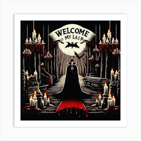 Happy halloween Illustration Spooky Horror devi background7 (11) Art Print