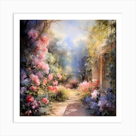 Opulent Blooms: Romantic Brushstrokes Art Print