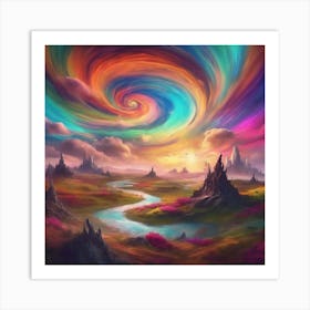 Psychedelic Landscape Art Print