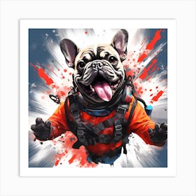 Frenchie Skydive Art By Csaba Fikker 006 Art Print