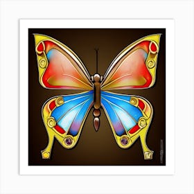 Butterfly With Jewels Art Print