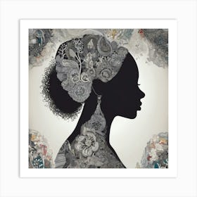 Silhouette Of A Woman Art Print