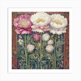 Three Peonies Art Art Print