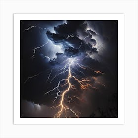 Lightning Bolts In The Sky Art Print