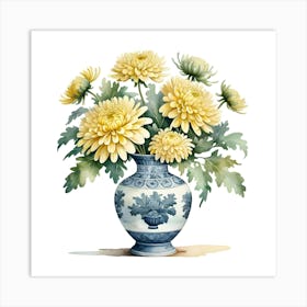 Chrysanthemums In A Vase Art Print