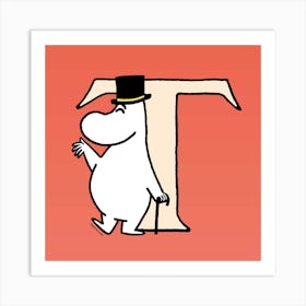 Moomin Collection Alphabet Letter T Art Print