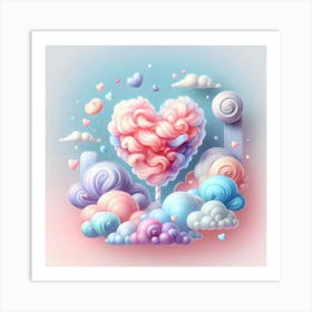 Pink Heart Day Art Print