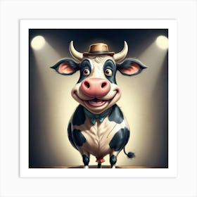 Cow On Stage 1 Art Print