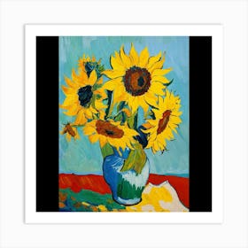 Sunflowers In A Vase 2 Art Print