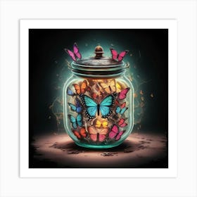 Butterflies In A Jar Art Print