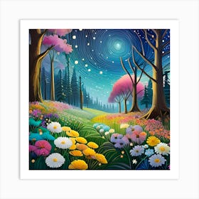 Night In The Forest Art Print