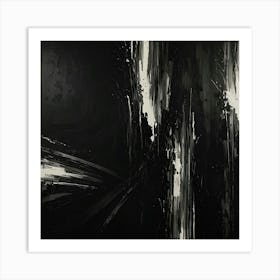 Abstract Painting, Black And White 2 Art Print