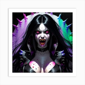 Vampire Warrior Girl Art Print