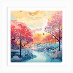 Pink Forest 1 Art Print