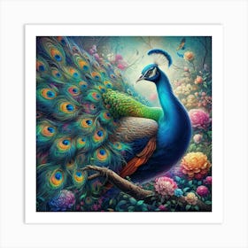 Peacock Animal Wall art 1 Art Print