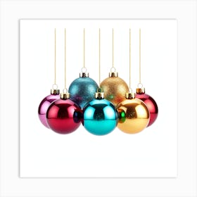 Christmas Ornaments Isolated On White 2 Art Print