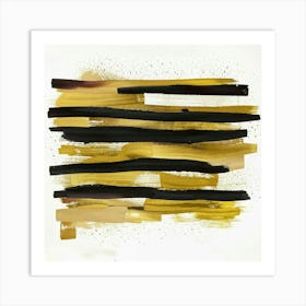 Gold And Black Stripes Art Print