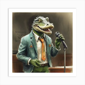 Alligator Judge Art Print