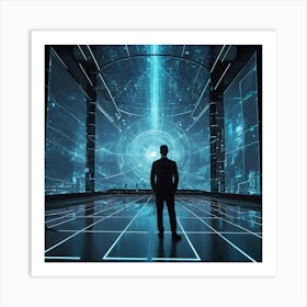 Futuristic Man In Futuristic Space 1 Art Print