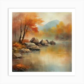 Autumn By The River Art Print