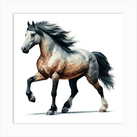 Polygonal Horse 7 Art Print