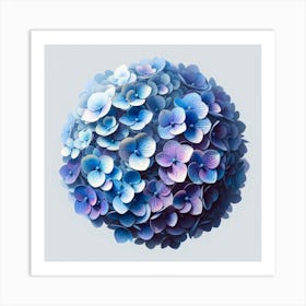 Blue Hydrangeas Art Print