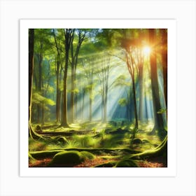 Mossy Forest 20 Art Print