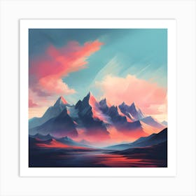 Abstract Mountain Landscape Art Print