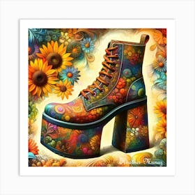 Flower Boots Art Print