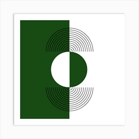 Green And White Mid-Century Arch Art Print