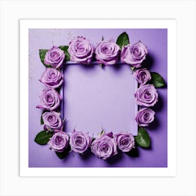 Purple Roses Frame 2 Art Print