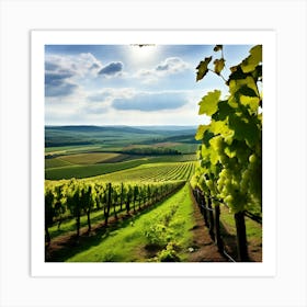 Countryside Wine Heaven Vine Green Nature Rheinland Grape Grower Eifel Spring Vinery Blan (2) Art Print