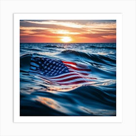 American Flag Ripple Effect In Closeup Stripes And Stars Representing Julys Pride And Nations Loy (5) Art Print